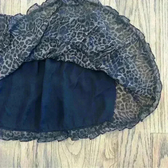 Olivaceous Ruffled Leopard Print Lined Mini Skirt Size Small - Picture 7 of 12
